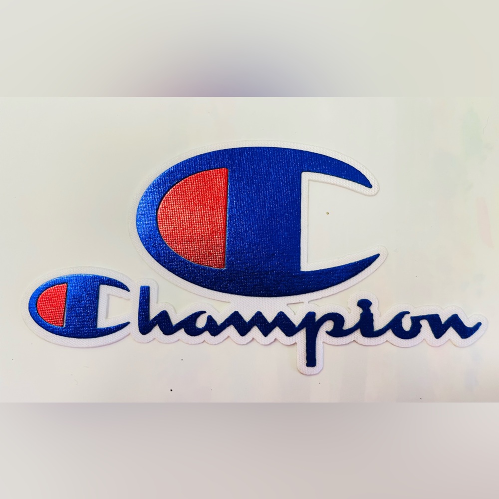 Champion Blue and Red Logo Patch